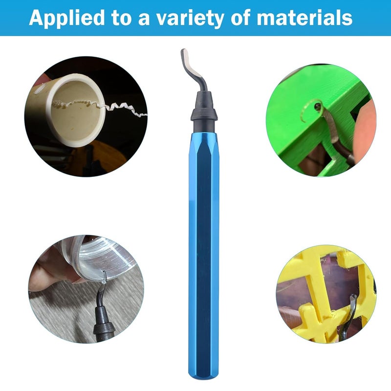 Askwhy Deburring Tool with 10 High-Speed Steel Blades – Ideal for 3D Printing, Metal, Resin, Copper, Plastic, PVC Pipes, Aluminum, and Wood – Precision Burr Remover with Ergonomic Handle - Image 5